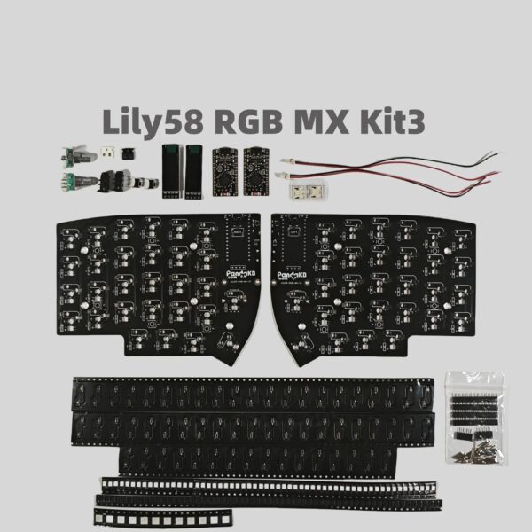 Lily58 Split Keyboard Material Custom DIY Rgb Mx Pcb Split Keyboard Kit Accessories 58Keys Optional 2 Knobs for Gamers Design - Image 10