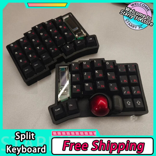 Split Keyboard Kit Trackball 39/47/59 Layout RGB MX/Choc Switch Support Vial Custom Hot Swap Split Keyboard Ergonomics PC Gifts