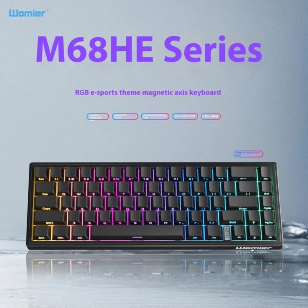 Womier M68 He Gaming Keyboard Contour Esport Driver 0.04rt Socd Wired Magnetic Swtich Keyboard Custom 0.125ms 8k Rgb Accessories - Image 9