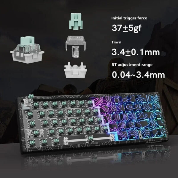 Womier M68 He Gaming Keyboard Contour Esport Driver 0.04rt Socd Wired Magnetic Swtich Keyboard Custom 0.125ms 8k Rgb Accessories - Image 4
