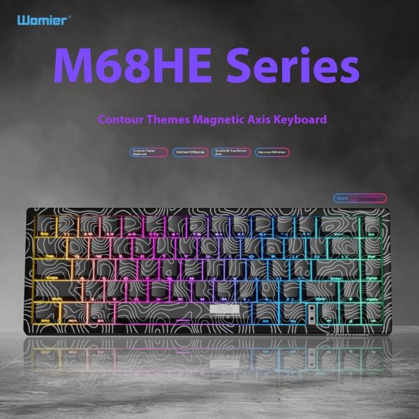 Womier M68 He Gaming Keyboard Contour Esport Driver 0.04rt Socd Wired Magnetic Swtich Keyboard Custom 0.125ms 8k Rgb Accessories - Image 10