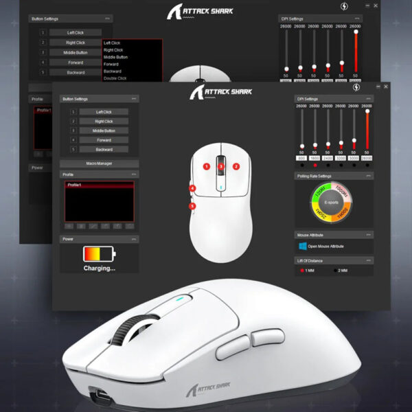 X3 Gaming Mouse Wireless ATTACK SHARK Red Color 4K Returns,Bluetooth Tri-Mode Connection,PAW3395,Macro Bluetooth Mouse Gaming - Image 4