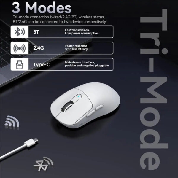 X3 Gaming Mouse Wireless ATTACK SHARK Red Color 4K Returns,Bluetooth Tri-Mode Connection,PAW3395,Macro Bluetooth Mouse Gaming - Image 2
